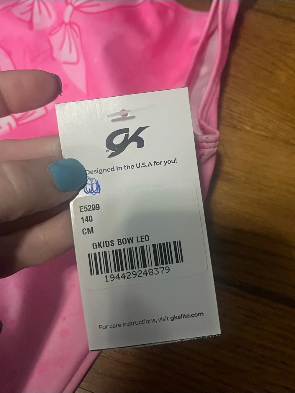 New  pink GKids Blush Bows Tank Leotard gymnastics tumble dance leotard sz CM